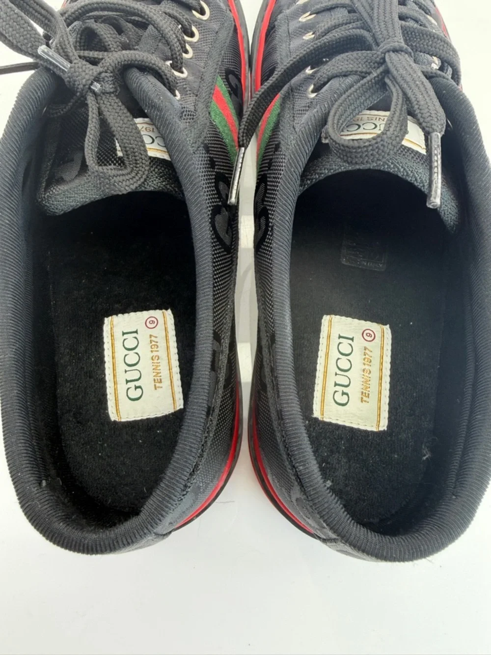 Gucci Off the Grid Tennis 1977 Mens Black Web GG Low Top Sneakers 9 - Picture 7 of 9